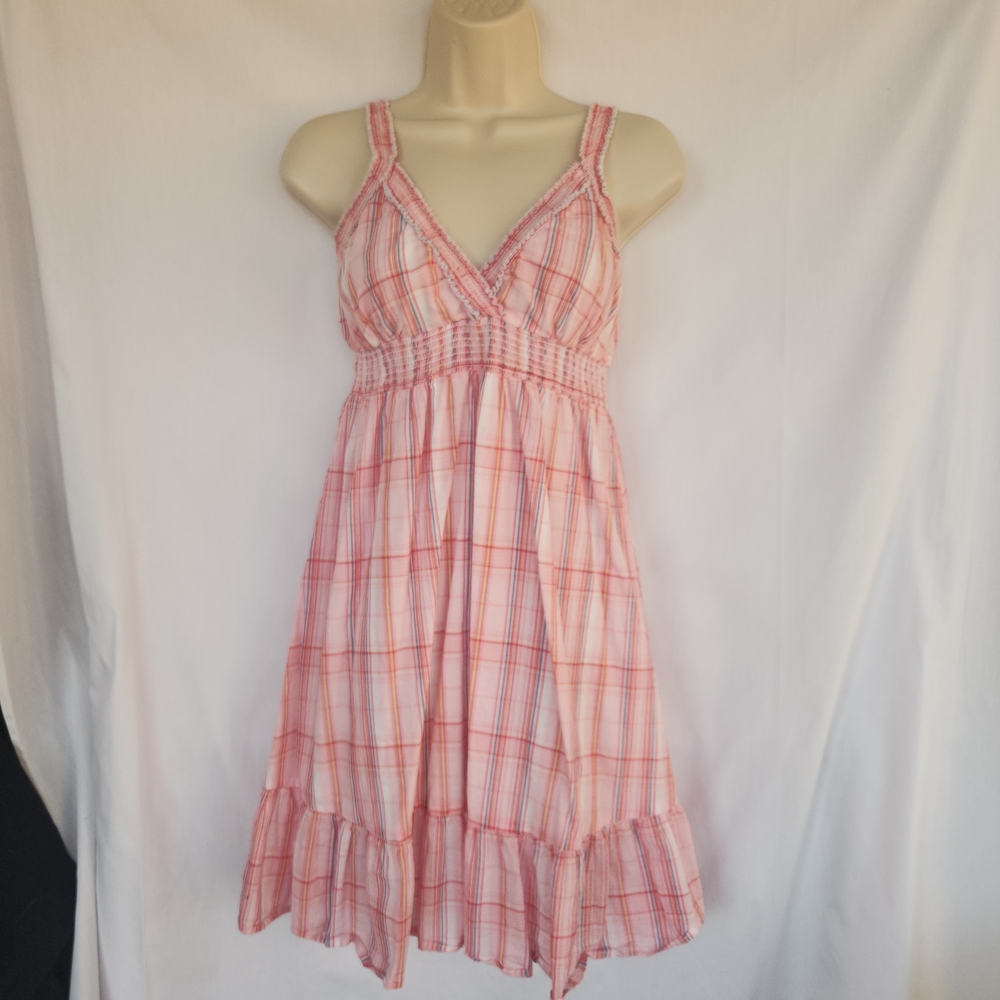 So Wear It Declare It Pink Plaid Mini Dress Size Large.